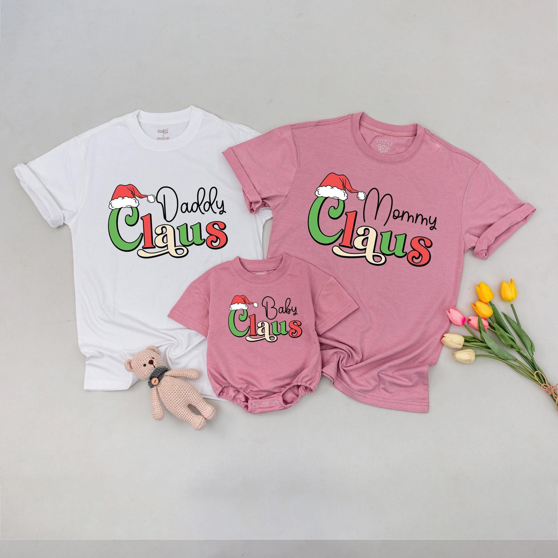 Matching Family Christmas Shirts: Mama & Daddy Claus Holiday Tees