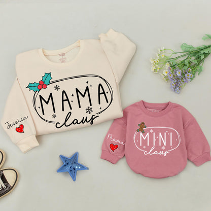 Matching Family Christmas Sweatshirts: Mama, Dada, and Mini Outfits