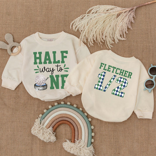 Golf Half Birthday Romper | Personalized 1/2 Birthday Baby Outfit