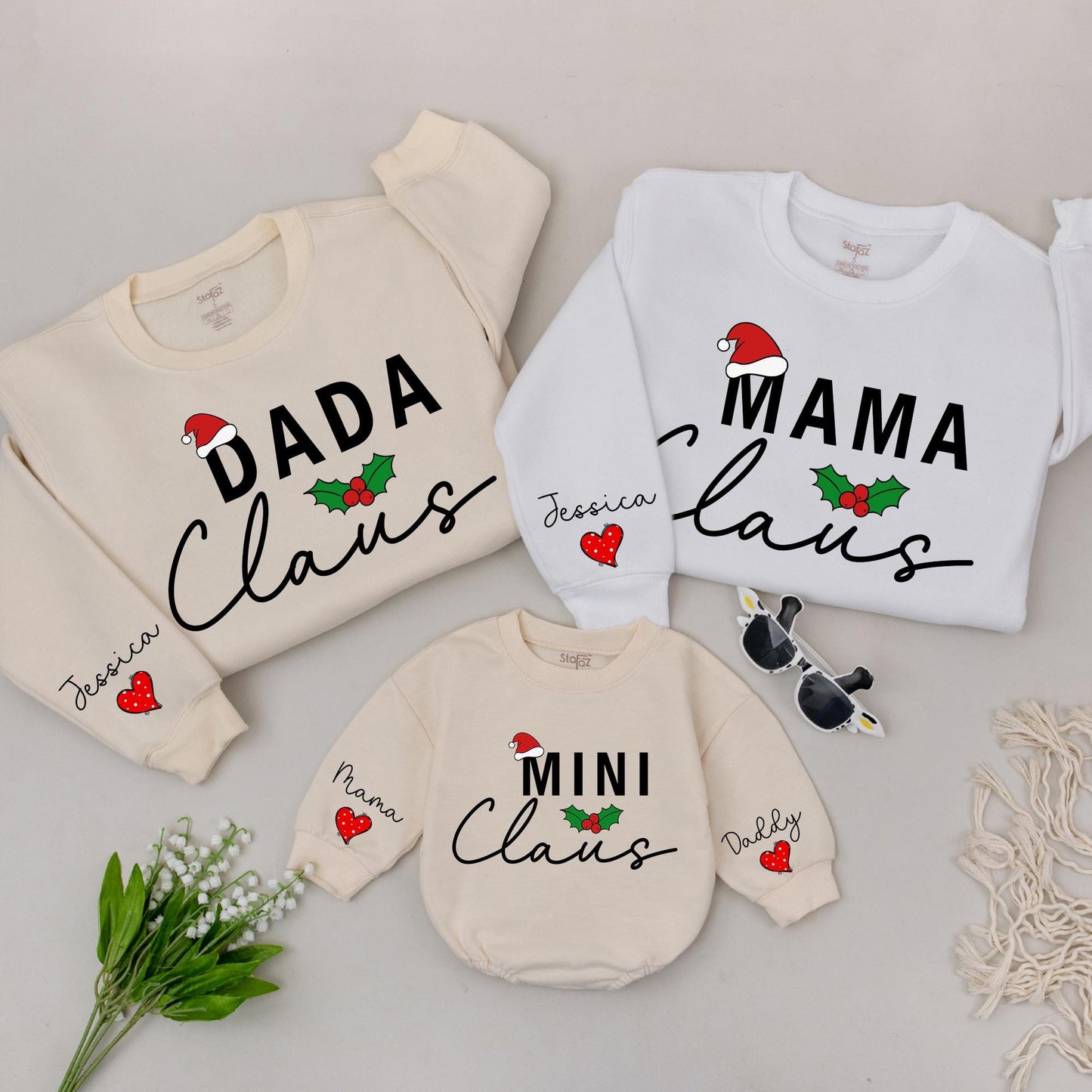 Matching Family Christmas Sweaters - Mommy, Daddy, and Mini Outfits