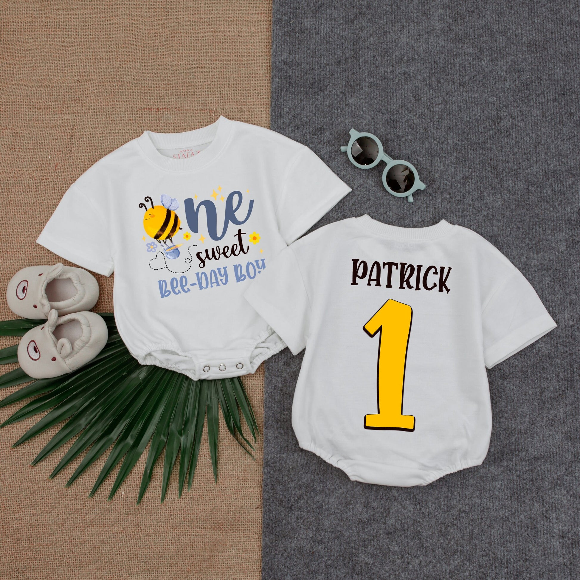 Bee-utiful First Birthday Bodysuit: Personalized Baby Romper Gift