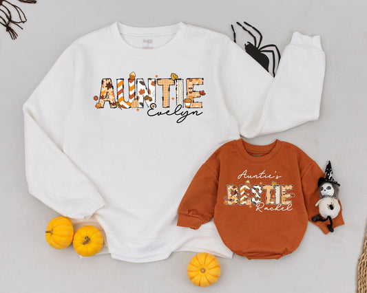 Auntie & Niece Matching Fall Sweatshirts: Cozy Pumpkin Season Outfit  