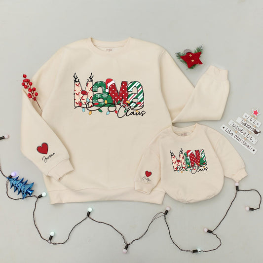 Festive Family Claus Sweaters: Matching Mom & Baby Christmas Outfits