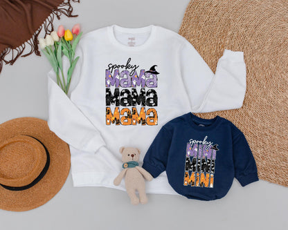 Retro Halloween Mommy & Me Sweatshirts: Spooky Ghost Family Style
