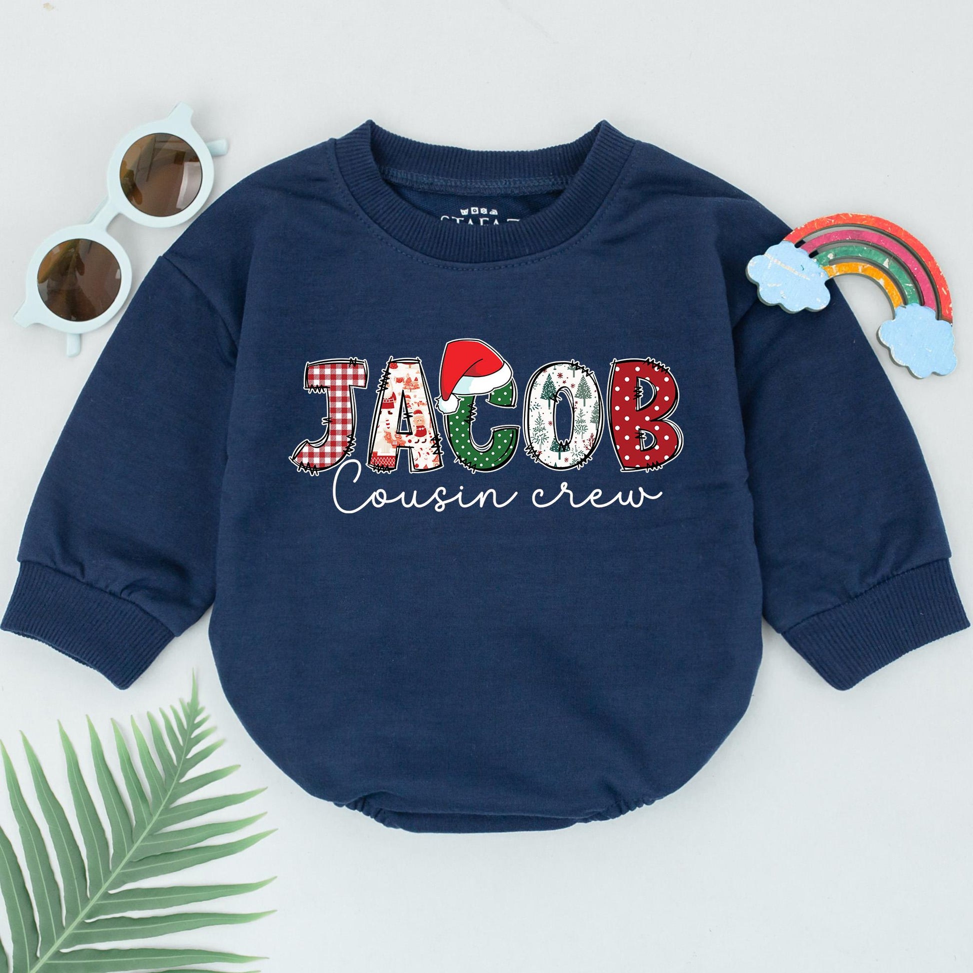 Custom Cousins Christmas Romper: 1st Holiday Baby Outfit Gifts
