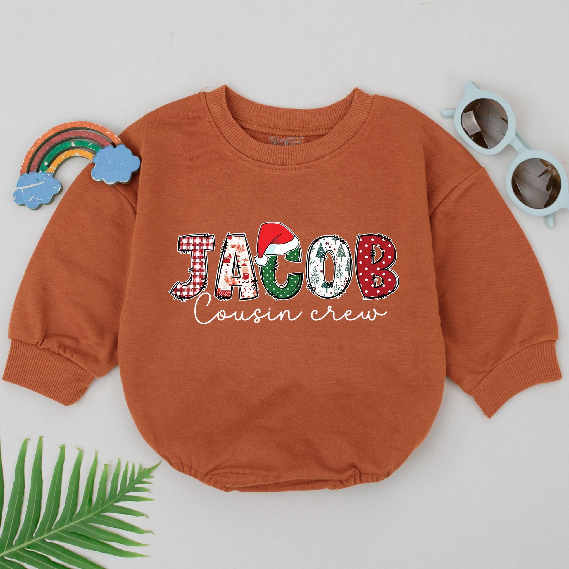 Custom Cousins Christmas Romper: 1st Holiday Baby Outfit Gifts