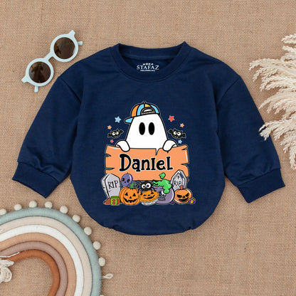 Personalized Boo Halloween Romper, My First Halloween Baby Outfit, Cute Ghost Design, Baby Boy/Girl Bubble Romper, Gift