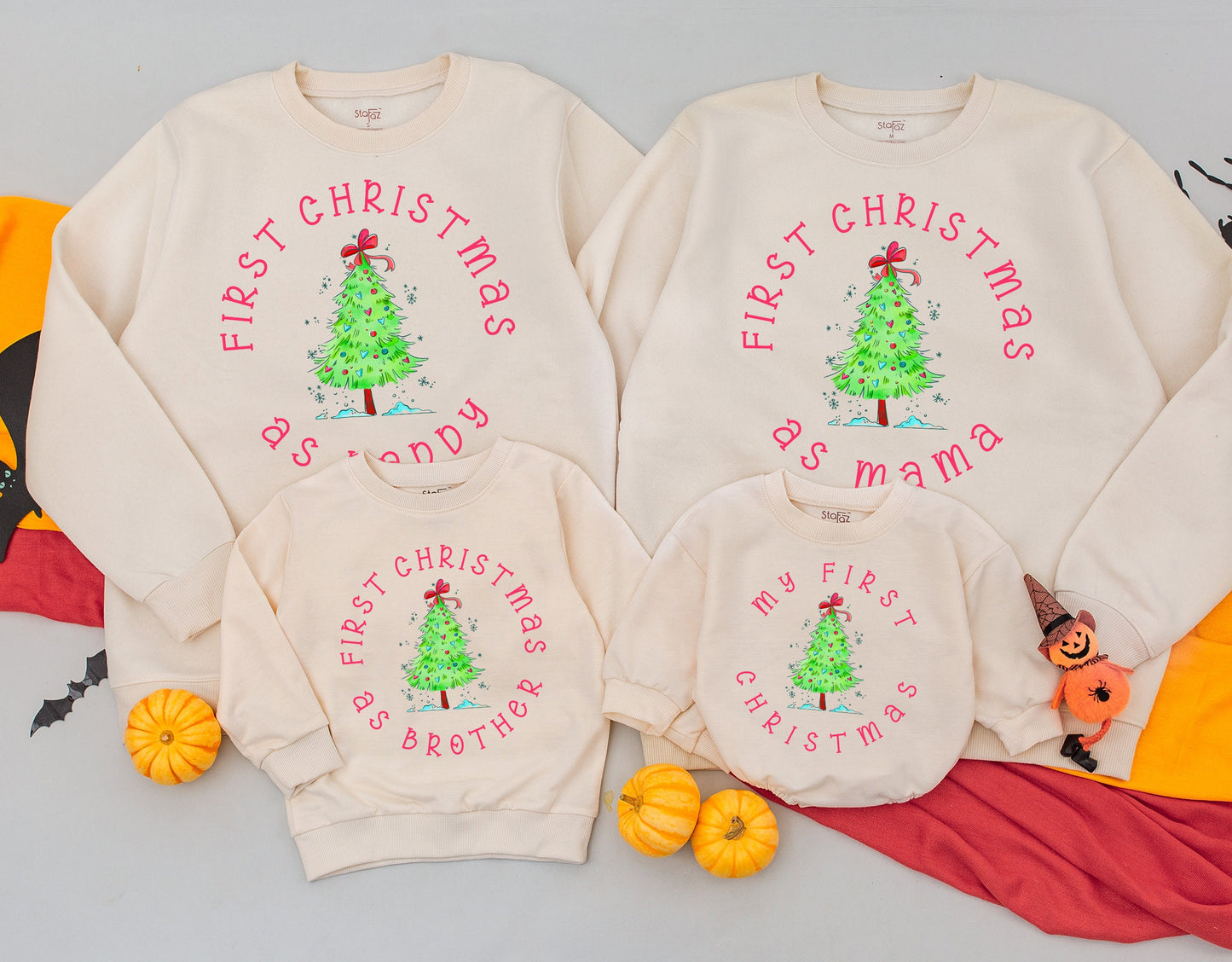 Matching Family Christmas Sweatshirt – First as Mommy & Daddy