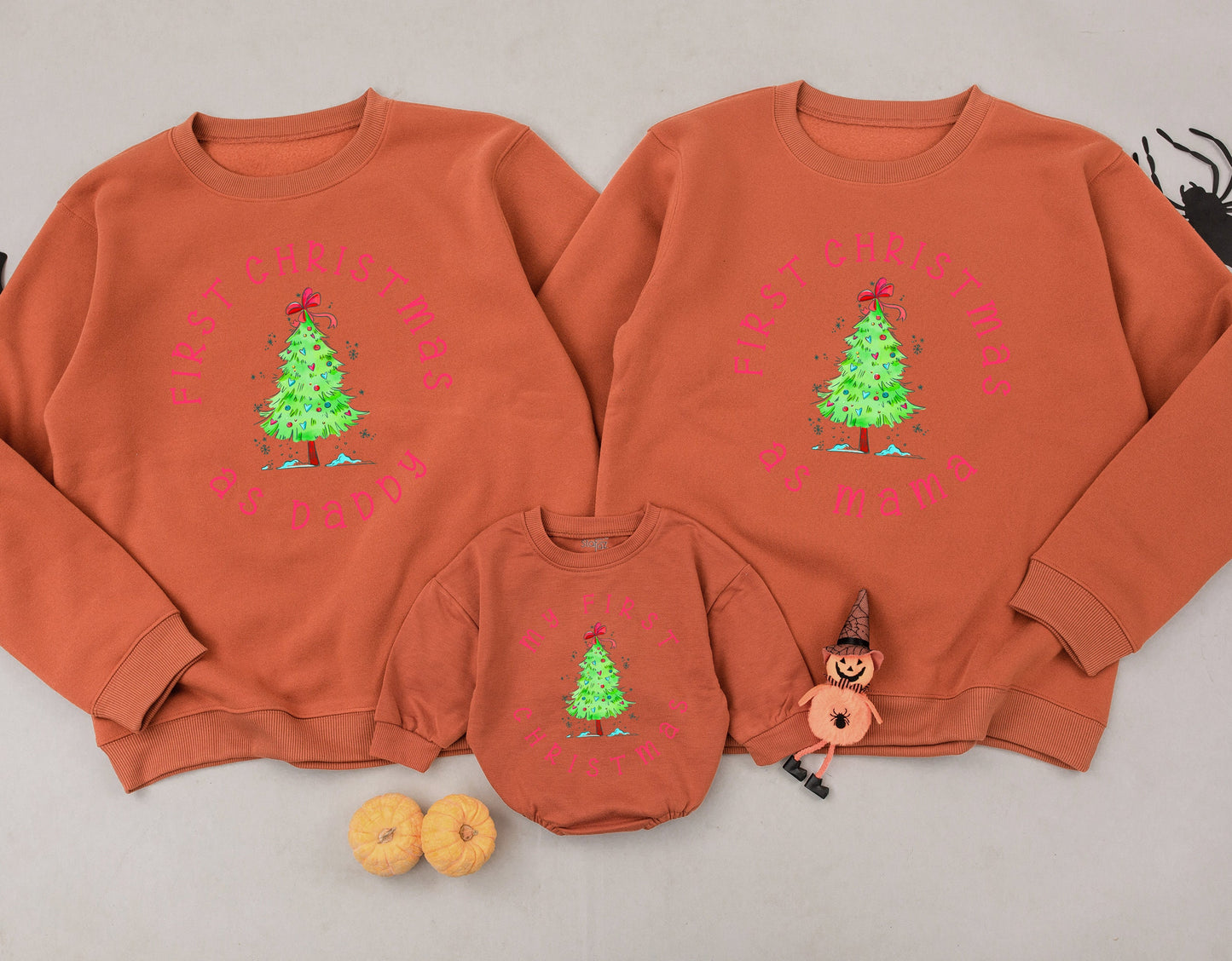 Matching Family Christmas Sweatshirt – First as Mommy & Daddy