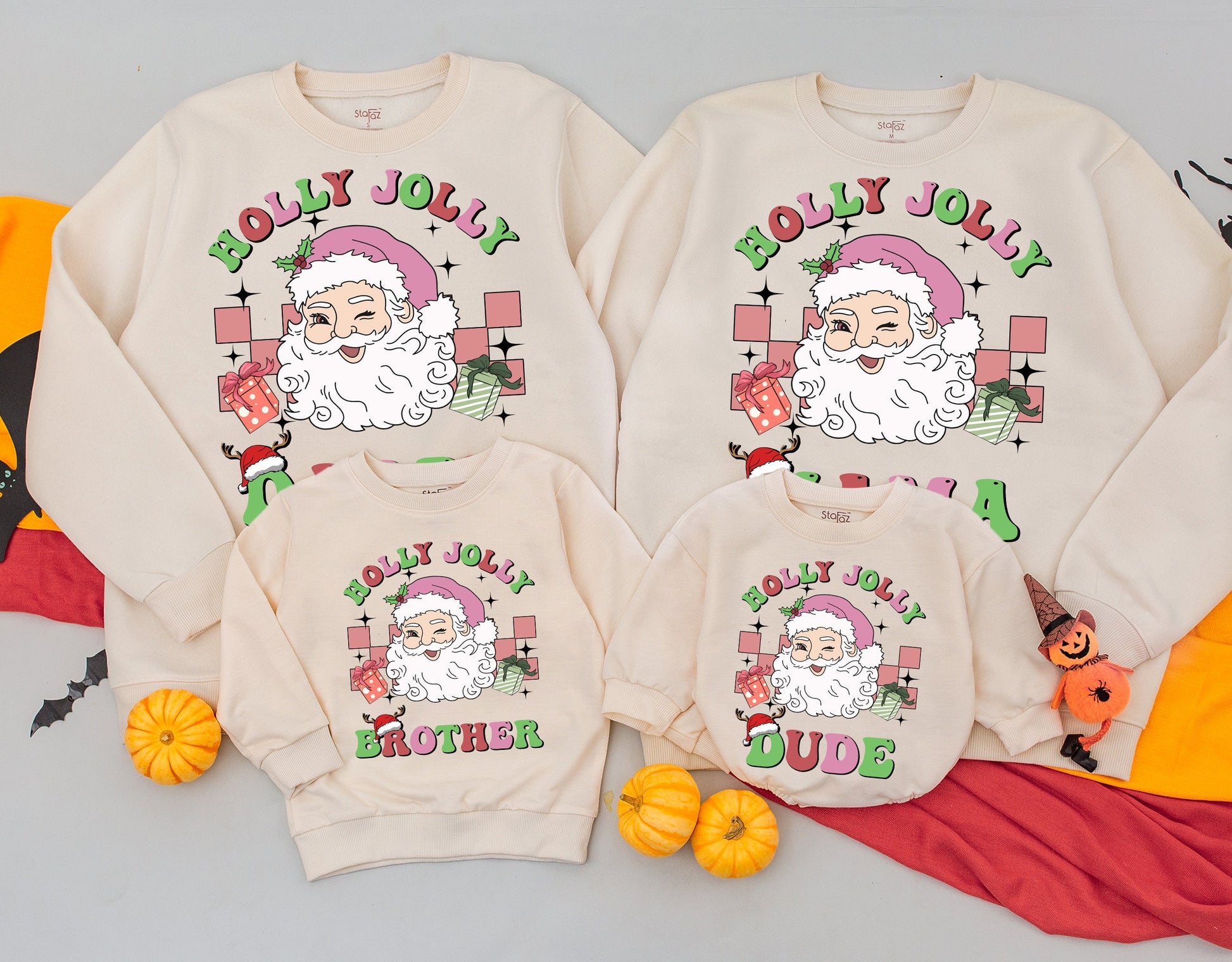 Matching Family Christmas Sweaters: Retro, Groovy & Personalized