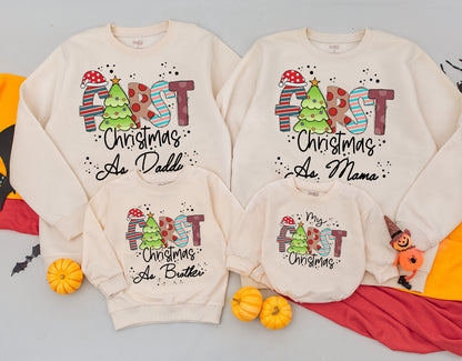 Matching Family Christmas Sweatshirt Set: First Xmas as Parents