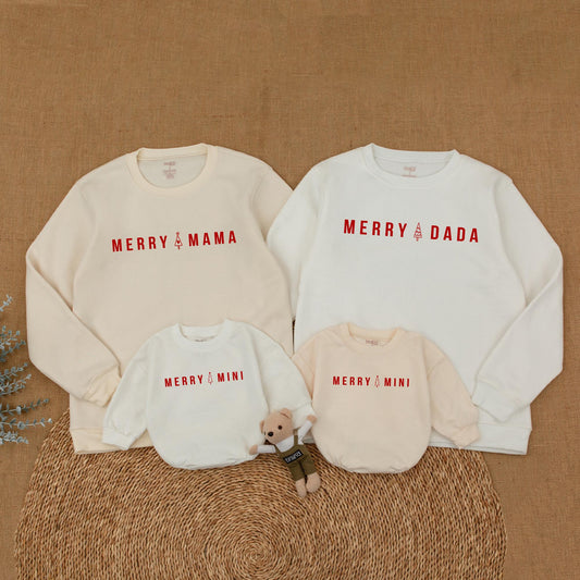 Matching Family Sweatshirts & Bubble Romper - My First Christmas Set