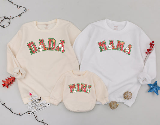 Holiday Family Sweatshirts: Cute Mommy, Daddy & Mini Matching Outfit