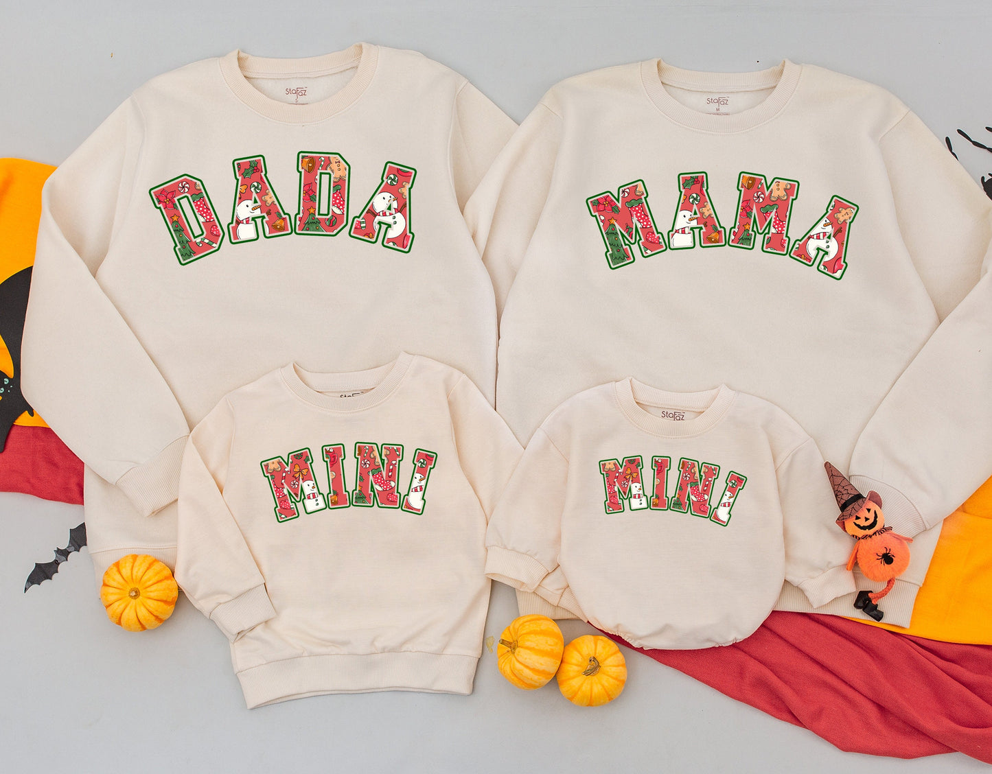 Holiday Family Sweatshirts: Cute Mommy, Daddy & Mini Matching Outfit