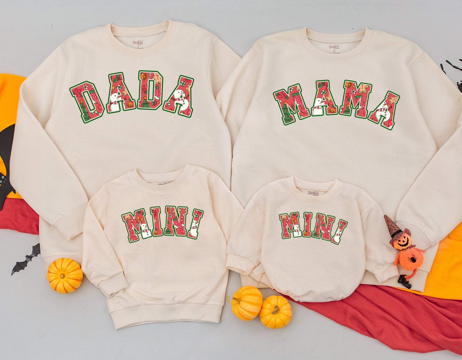 Holiday Family Sweatshirts: Cute Mommy, Daddy & Mini Matching Outfit