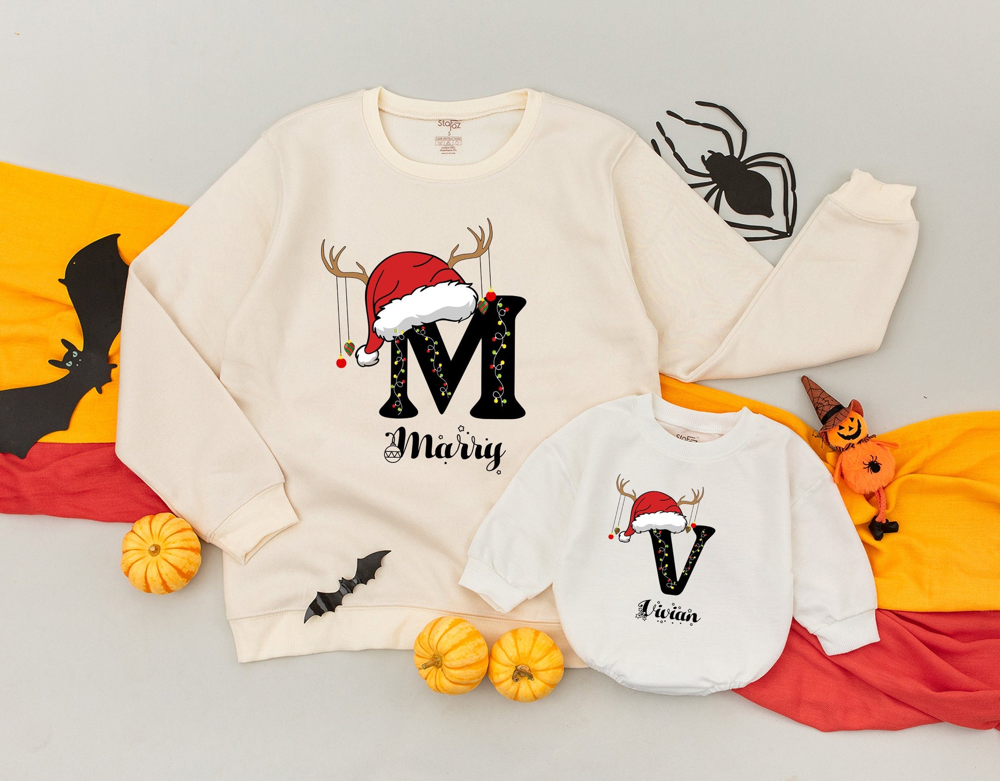 Custom Family Christmas Sweatshirt with Names, Holiday Matching Tees
