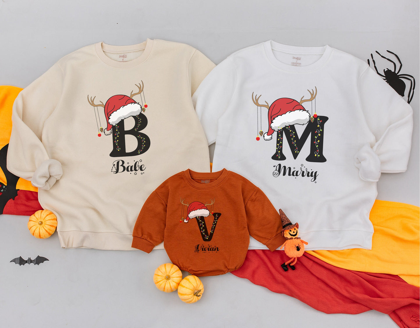 Custom Family Christmas Sweatshirt with Names, Holiday Matching Tees