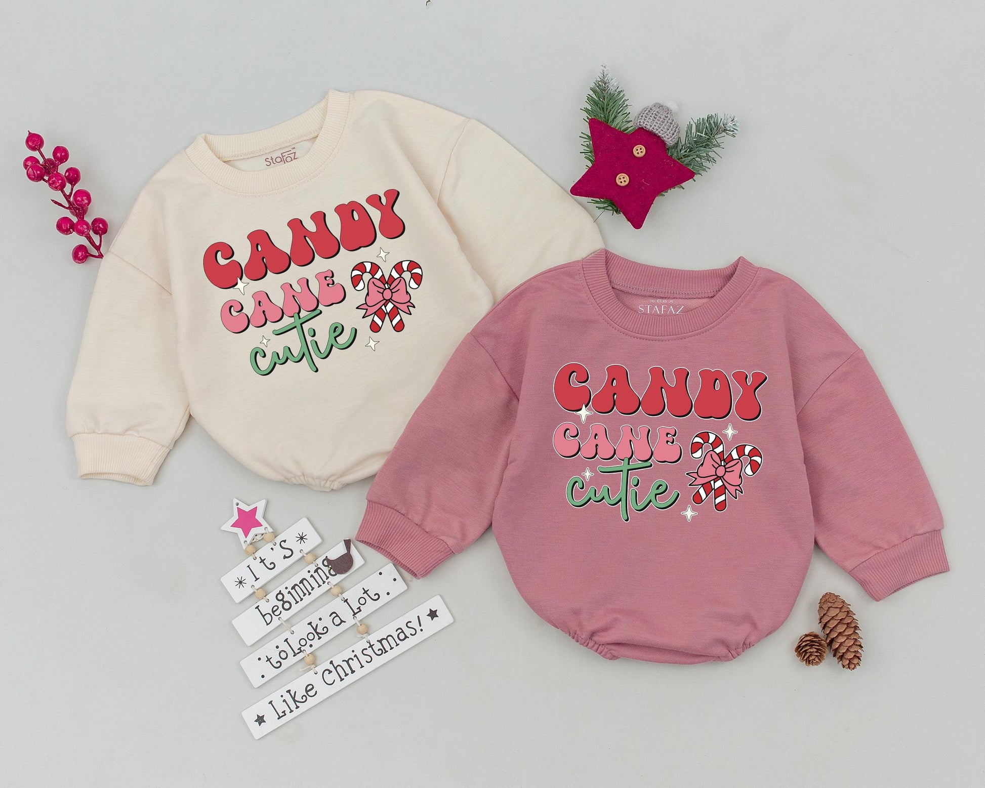 Vintage Christmas Baby Romper: First Xmas Outfit & Toddler Sweatshirt
