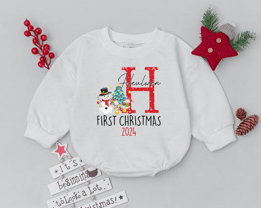Custom Baby Christmas Outfit - Personalized Name Bubble Romper