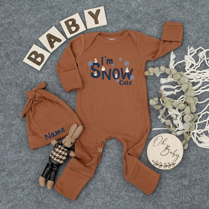 I'm SNOW Cute Baby Long Sleeve Bodysuit Whimsical Snowman Snowflake Winter Outfit Newborn Gift Baby Shower Christmas