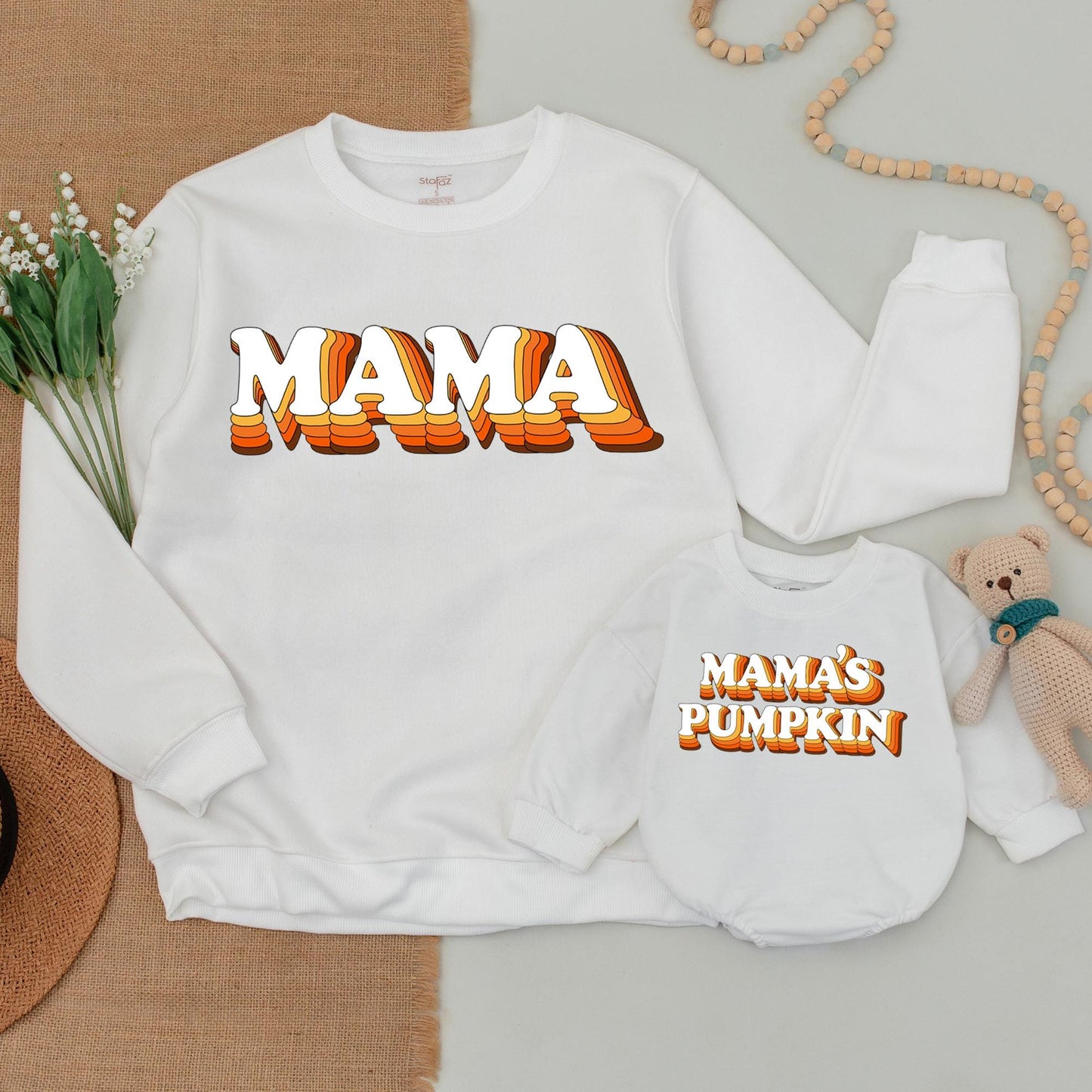 Pumpkin Season Matching Outfits: Mama & Me Fall Sweatshirts