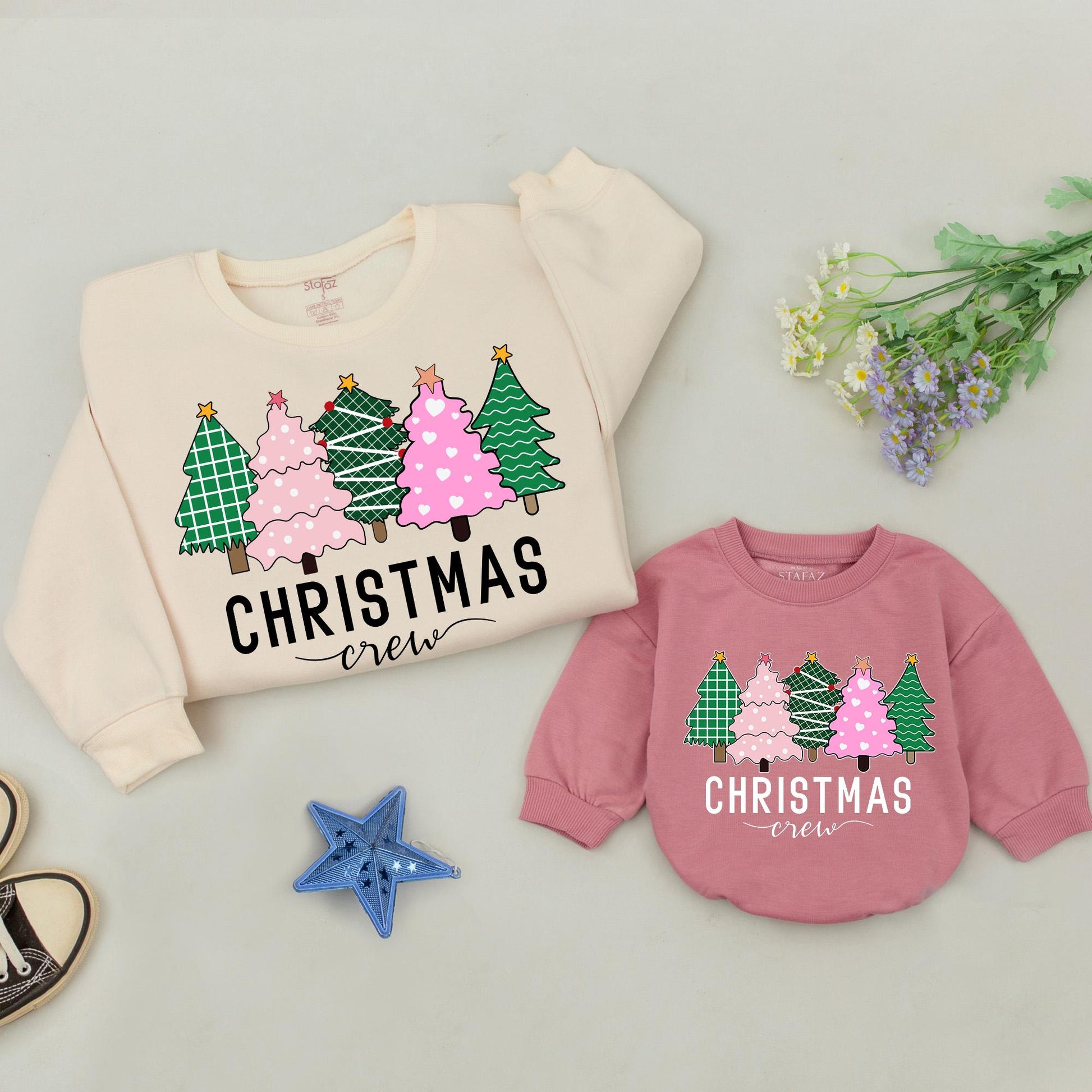 Matching Family Christmas Sweatshirts - Mommy and Me Festive Outfits