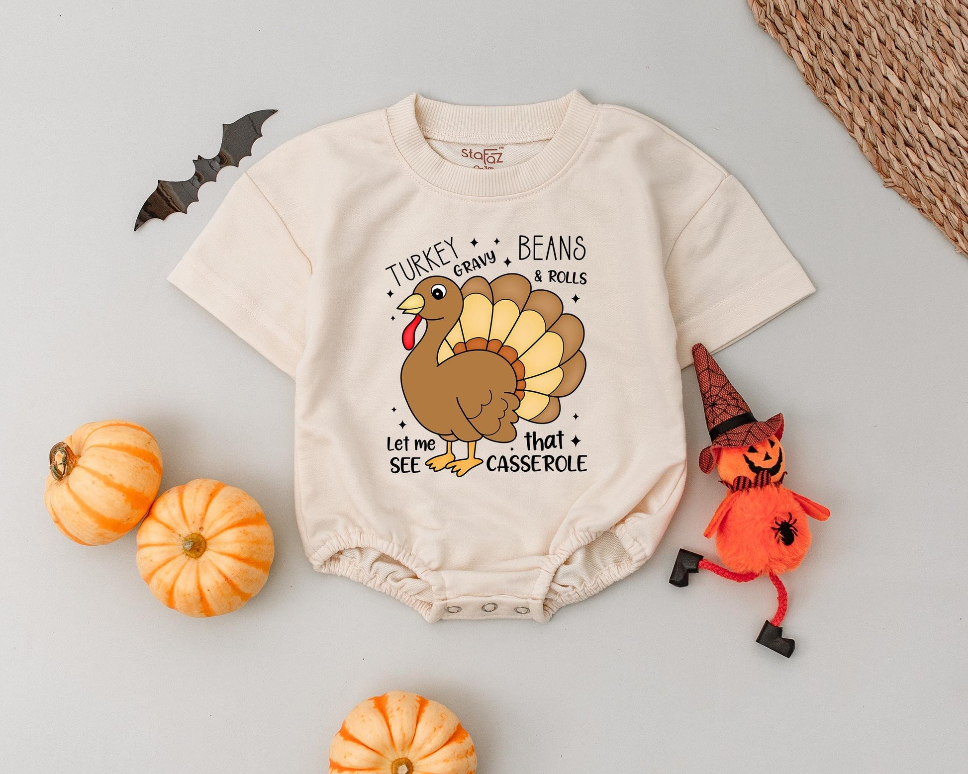 Retro Baby Romper for Thanksgiving | Fall Newborn Outfit & Gift