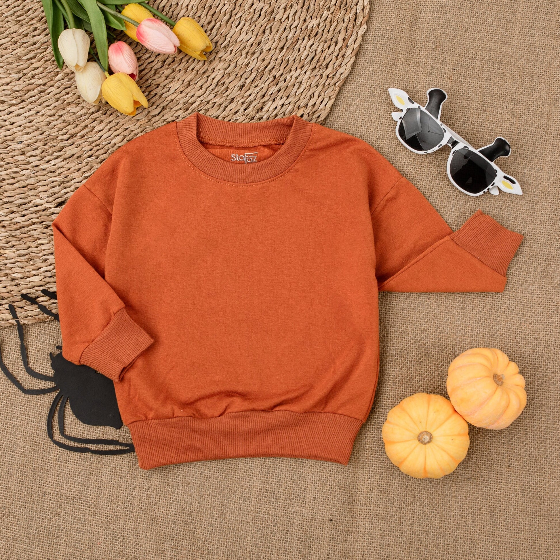 Toddler Thanksgiving Sweatshirt, Cute Fall Outfit Kid, Autumn Pumpkin Spice Clothes, 2T Label Inside Back Neck Minimalist Design, Baby Shower Gift 139