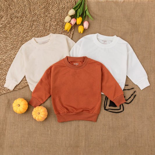 Toddler Thanksgiving Sweatshirt, Cute Fall Outfit Kid, Autumn Pumpkin Spice Clothes, 2T Label Inside Back Neck Minimalist Design, Baby Shower Gift 139