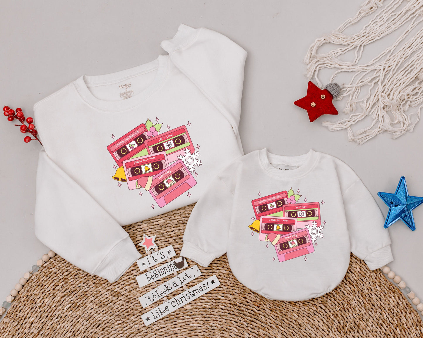 Retro Matching Christmas Sweatshirts | Mommy & Me Gift Set