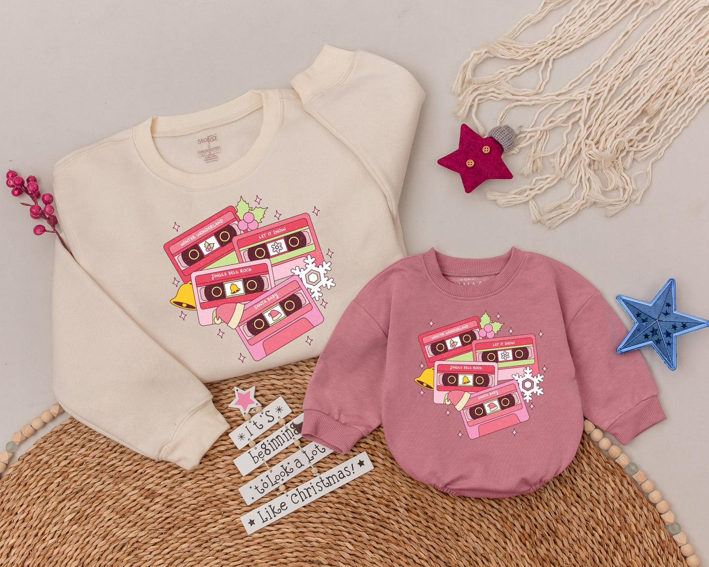 Retro Matching Christmas Sweatshirts | Mommy & Me Gift Set