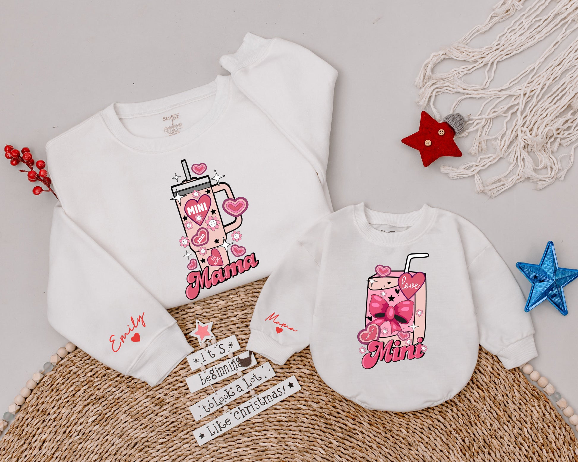 Mama and Mini Valentine’s Coffee Shirt Set – Retro Mom & Daughter Tee