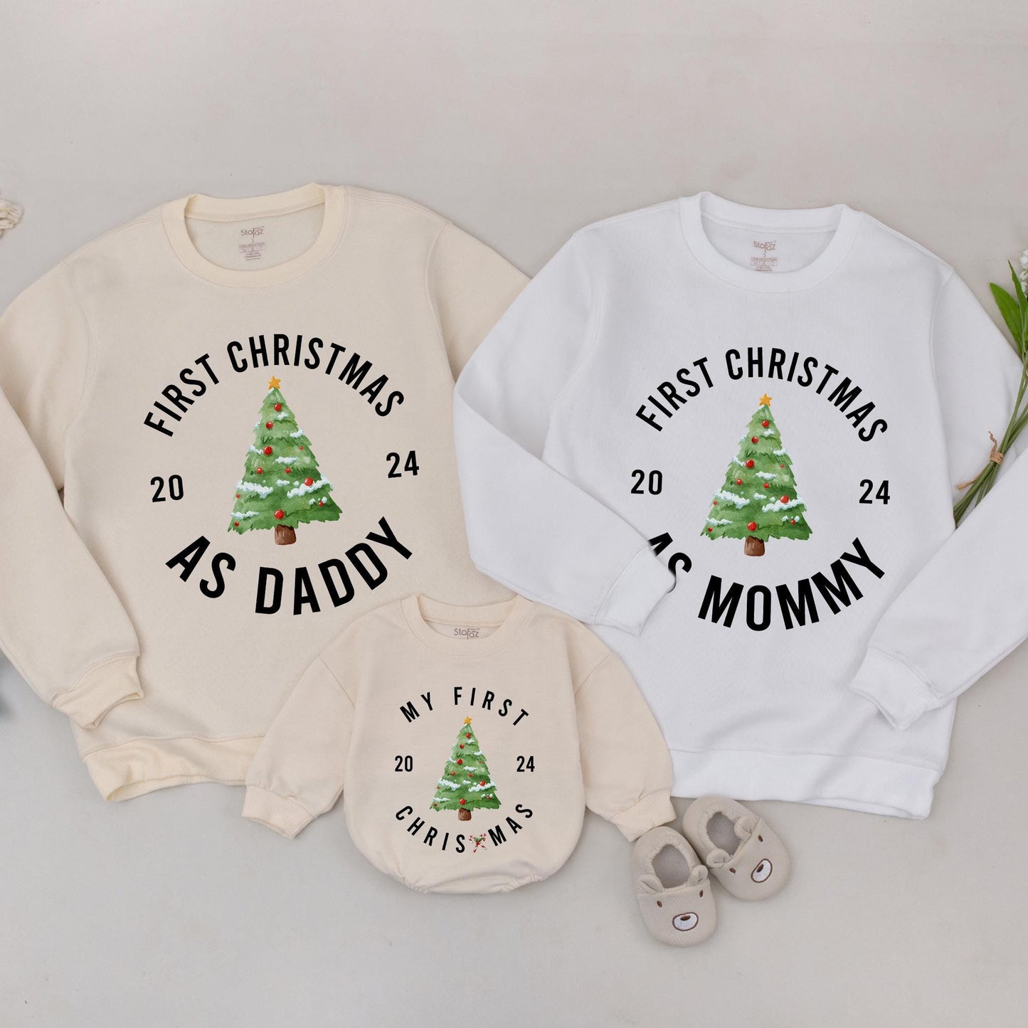 Matching Family Christmas Sweaters: Mommy & Me, Pregnancy Reveal
