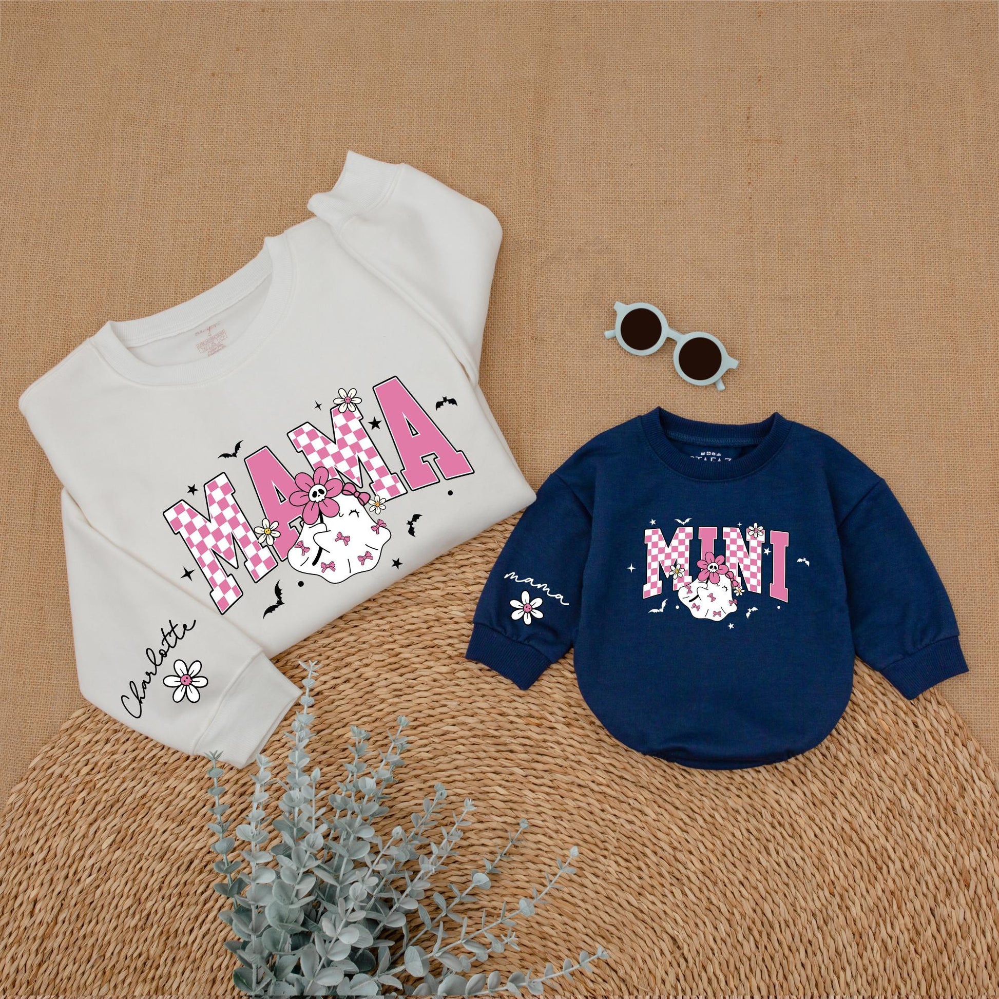 Matching Pink Halloween Sweatshirts for Mom and Baby – Spooky Season