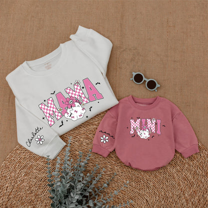 Matching Pink Halloween Sweatshirts for Mom and Baby – Spooky Season