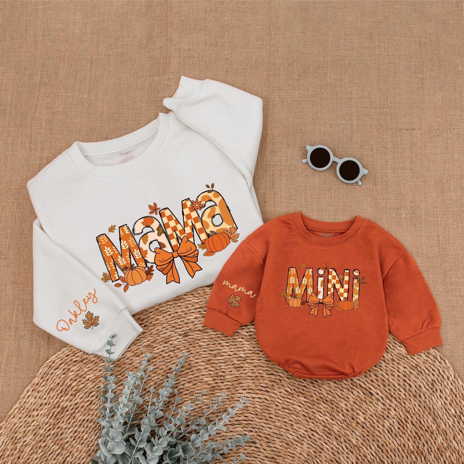 Mama & Mini Pumpkin Sweaters: Matching Thanksgiving Outfits for Family
