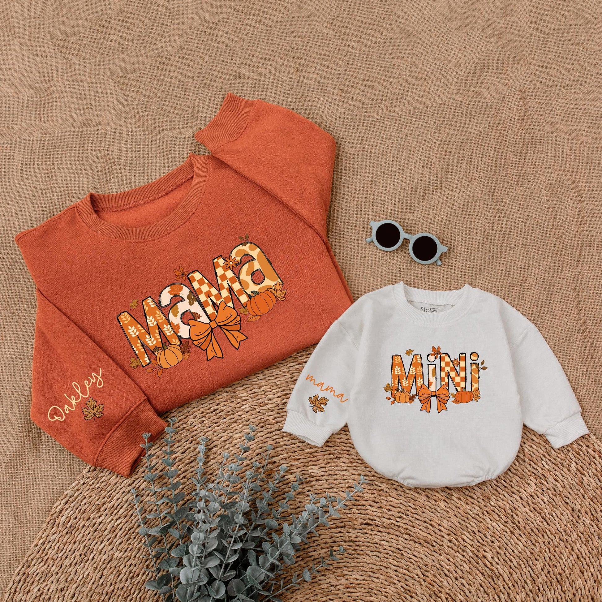 Mama & Mini Pumpkin Sweaters: Matching Thanksgiving Outfits for Family