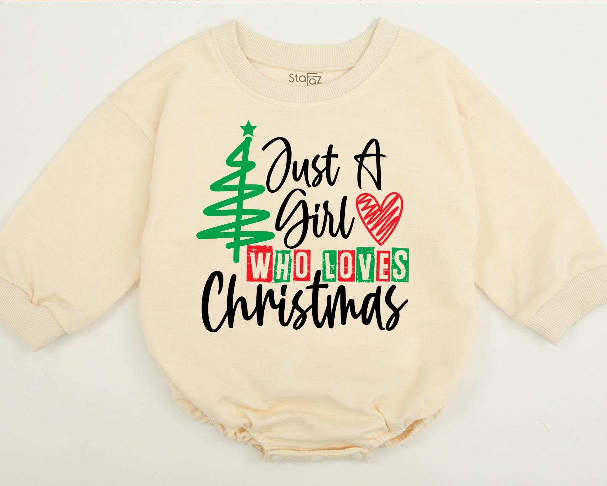 Cute Christmas Girl Heart Tree Baby Romper Festive Holiday Outfit Newborn Winter Gift Matching Family