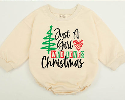 Cute Christmas Girl Heart Tree Baby Romper Festive Holiday Outfit Newborn Winter Gift Matching Family
