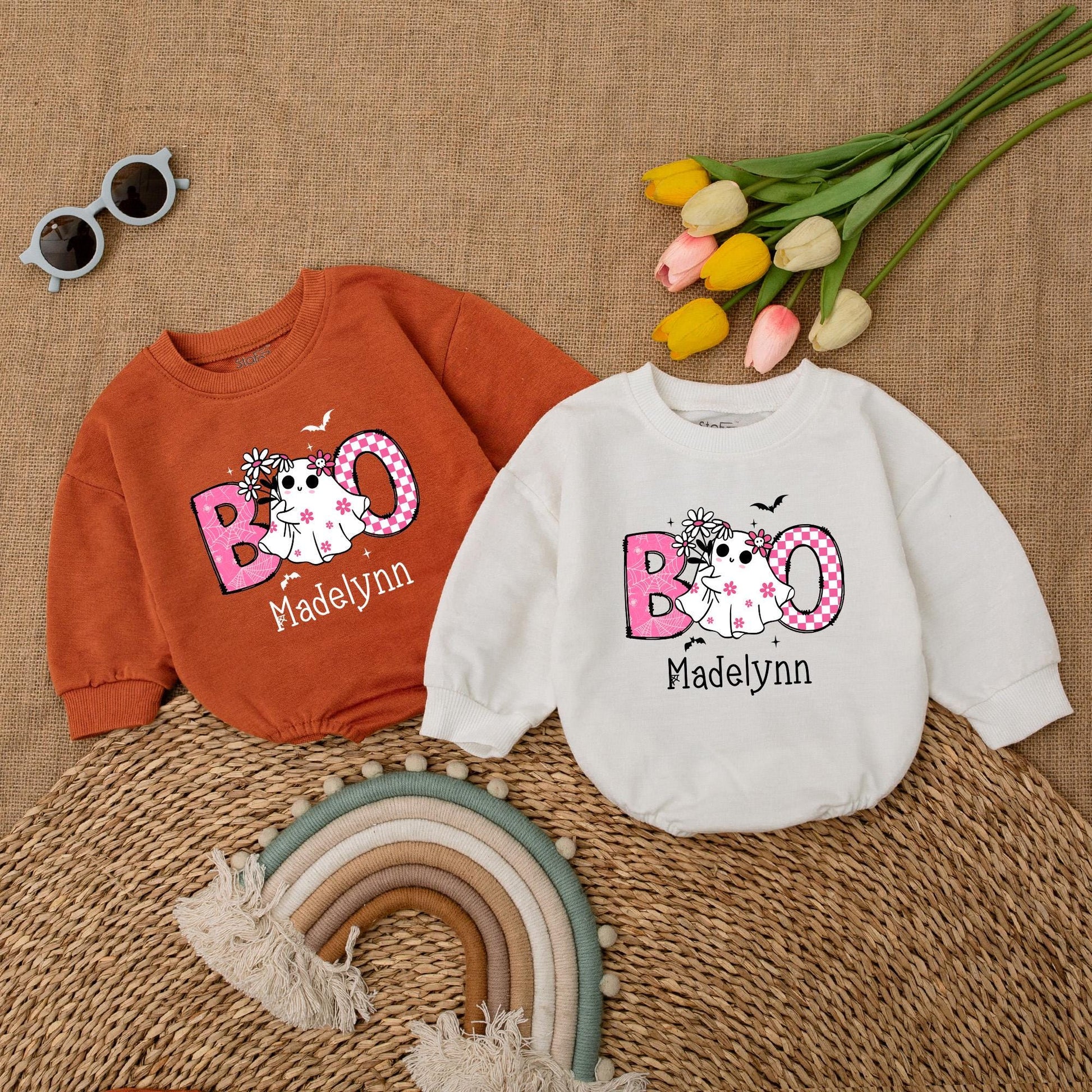 Cute Boo Baby Romper for Halloween: Personalized Fall Baby Outfit