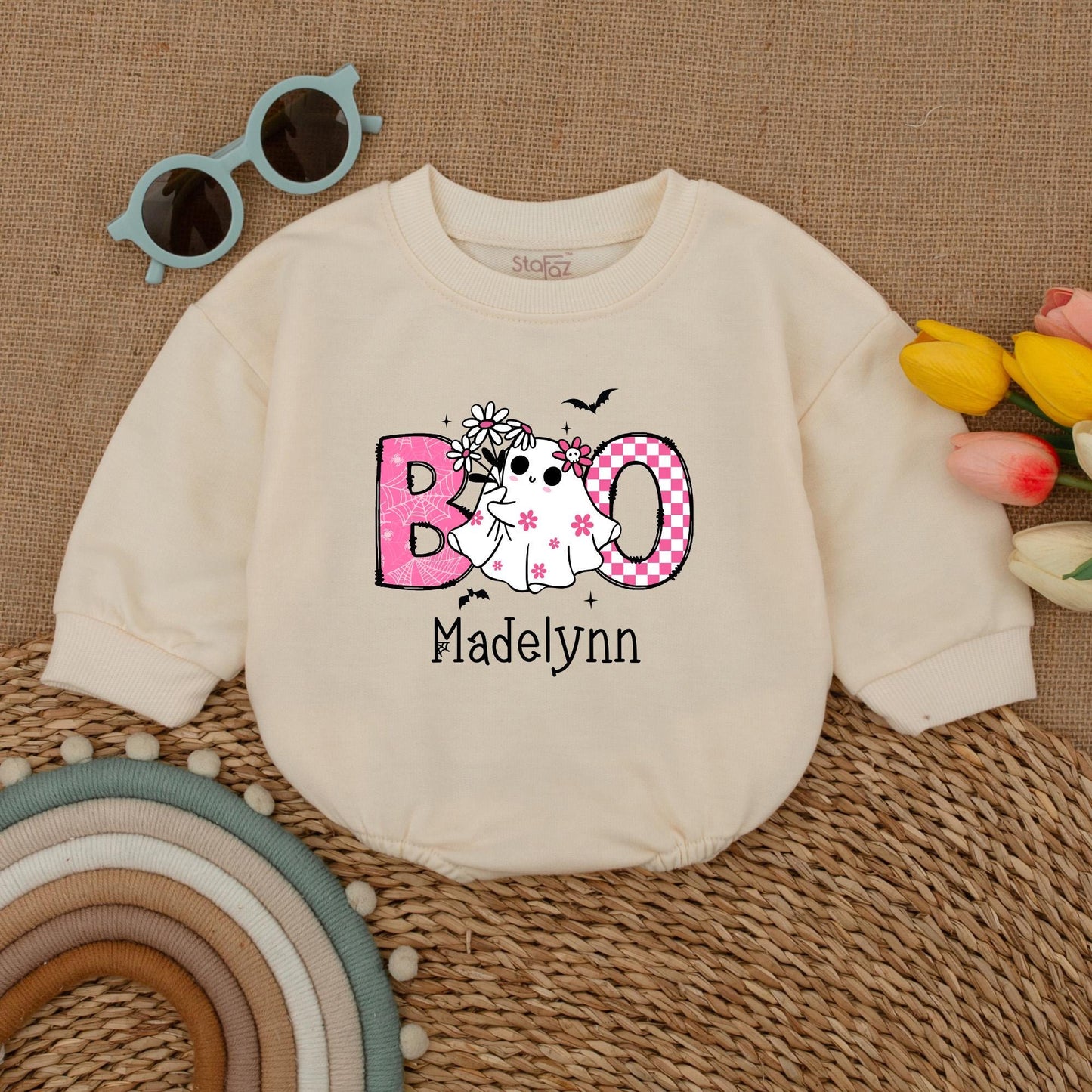 Cute Boo Baby Romper for Halloween: Personalized Fall Baby Outfit