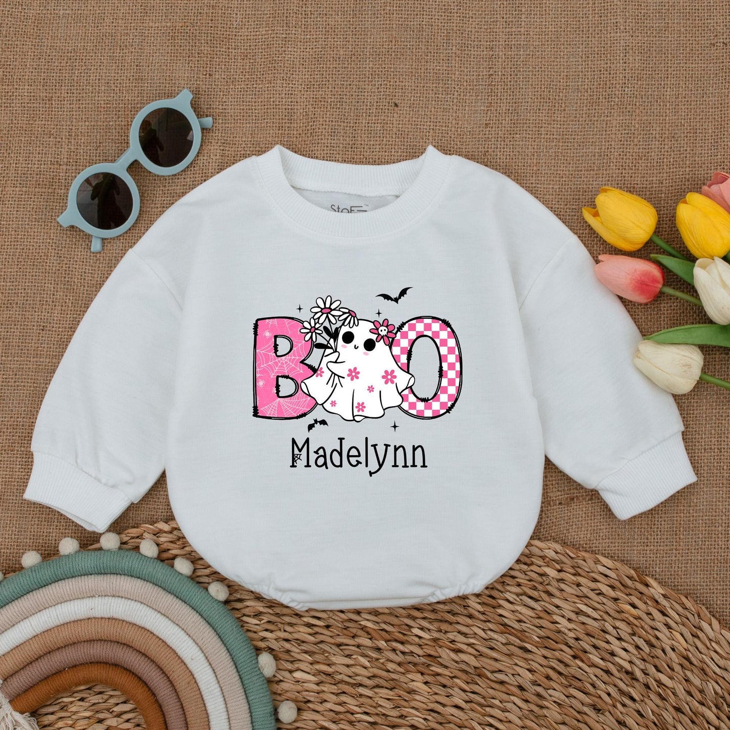 Cute Boo Baby Romper for Halloween: Personalized Fall Baby Outfit