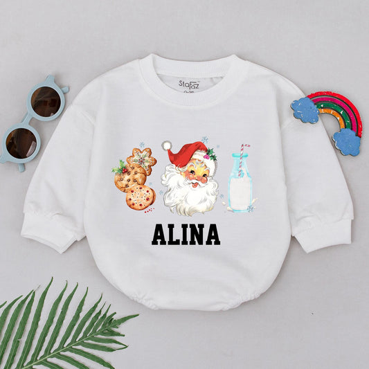 Custom Name Baby Christmas Romper - 1st Holiday Outfit & Gift  