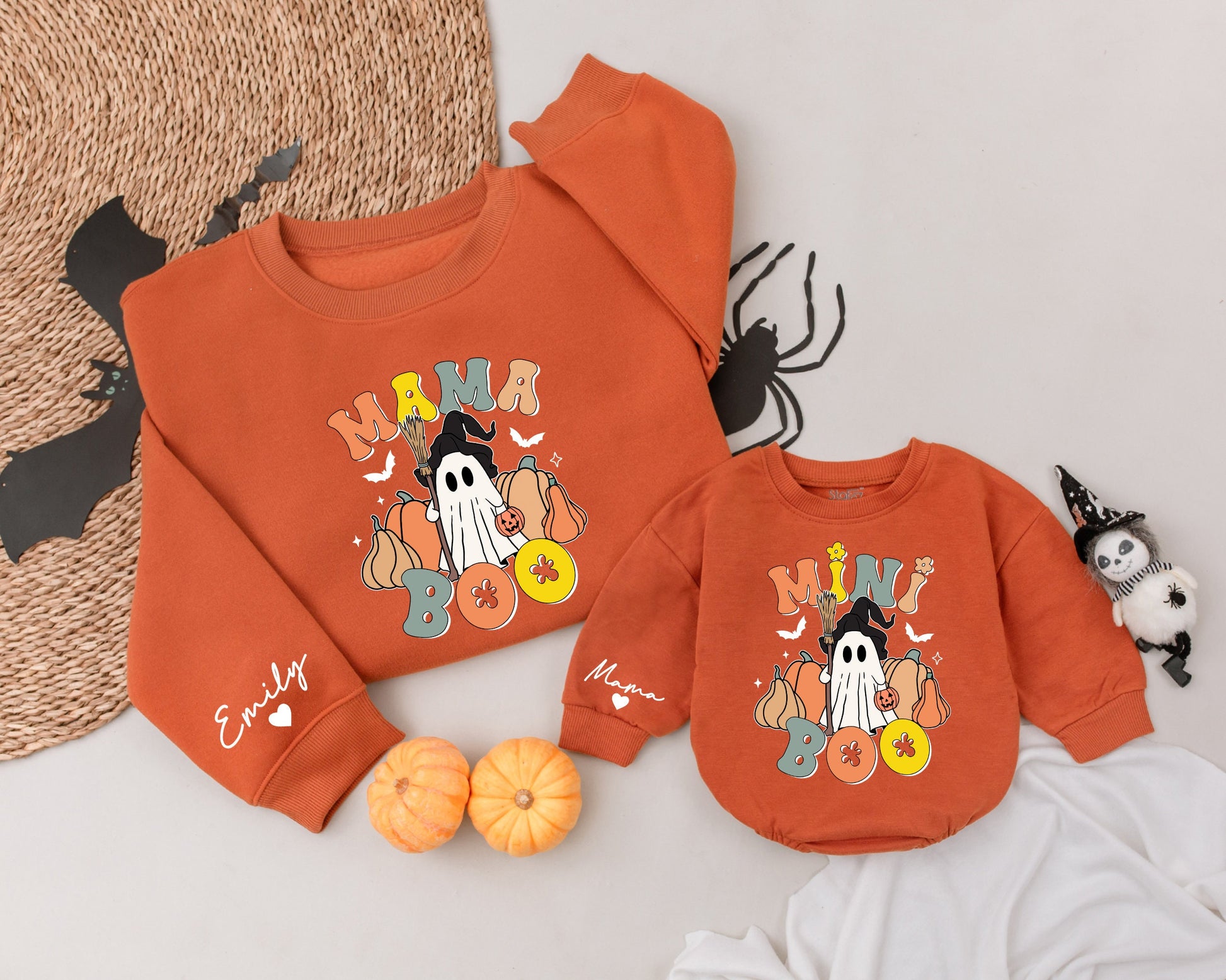 Vintage Ghost Family Sweatshirts, Mommy & Me Retro Halloween Clothes