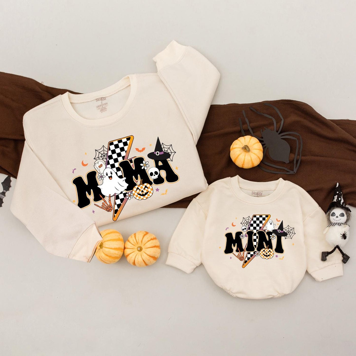 Retro Halloween Family Sweaters: Matching Spooky Outfits, Trendy Styles