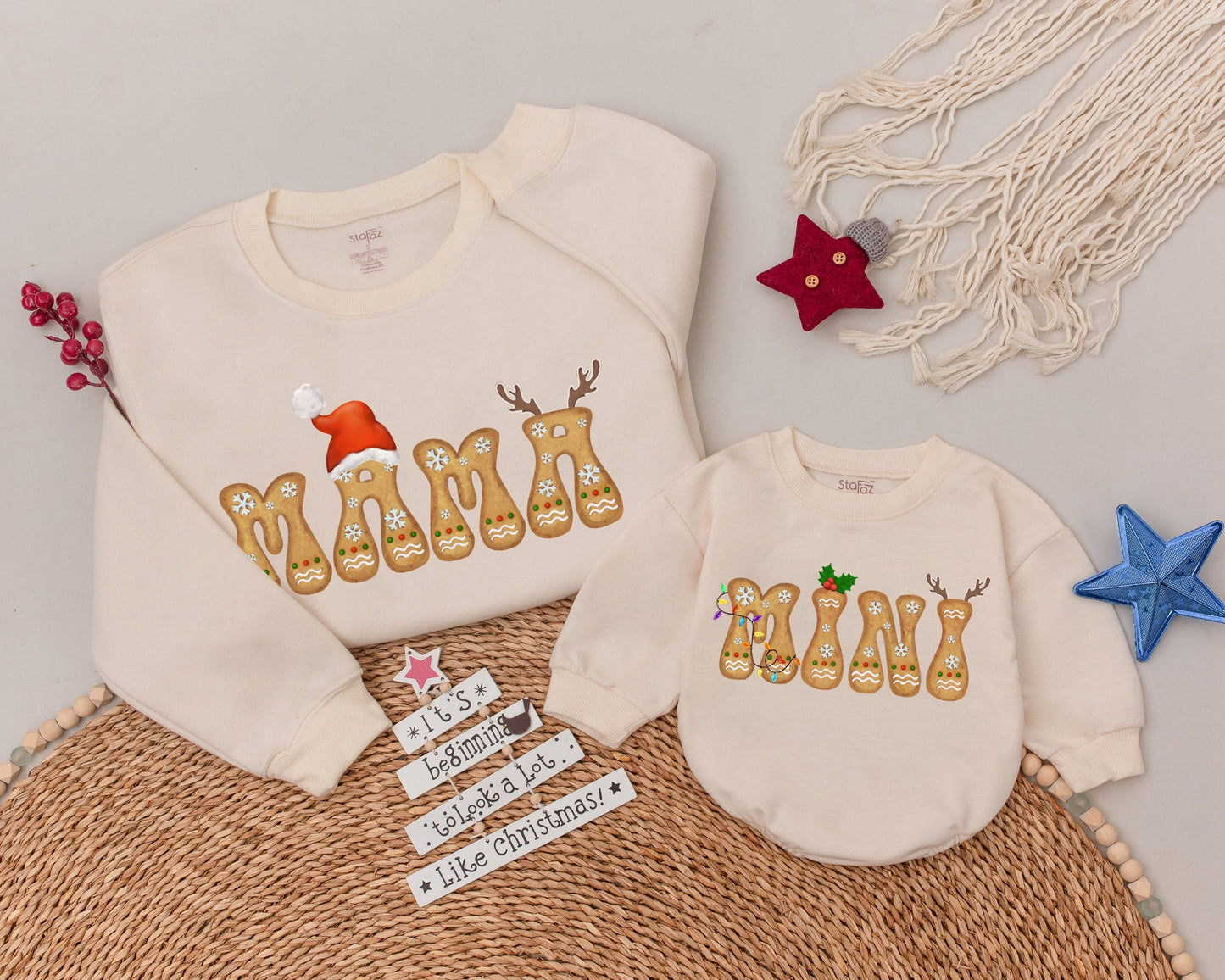 Matching Retro Christmas Sweatshirts for Mommy & Me, Personalized