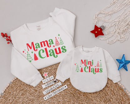 Matching Mama & Mini Claus Retro Sweatshirts – Christmas Gift Idea