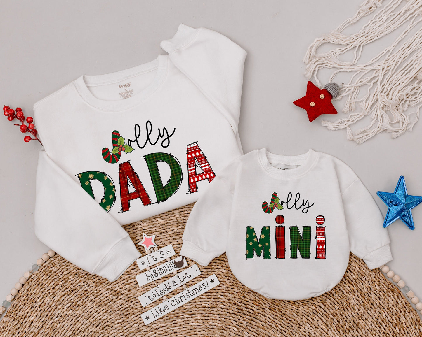 Retro Christmas Family Sweatshirts: Mommy, Daddy, and Me Set