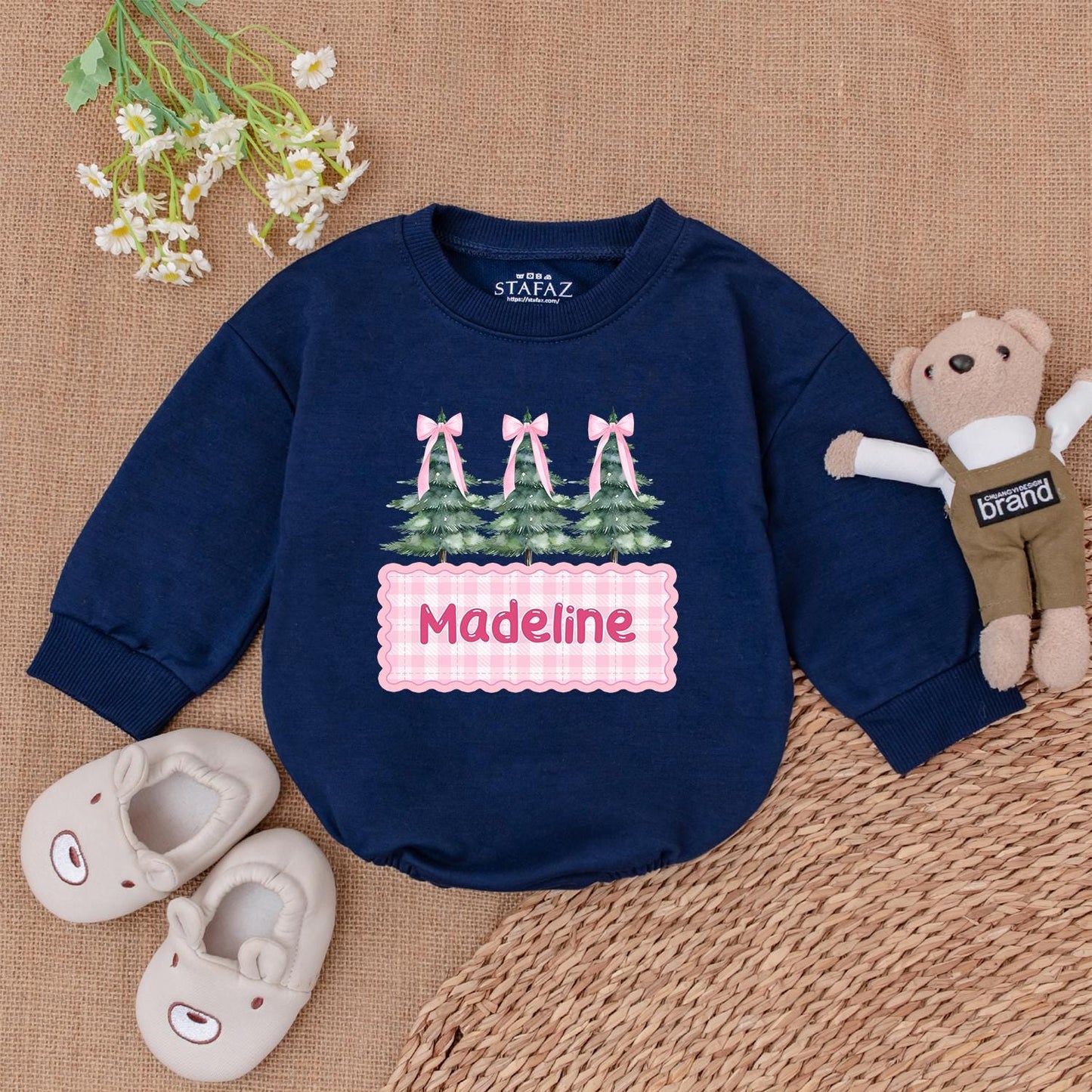 Baby’s 1st Christmas Romper – Personalized Bodysuit & Newborn Gift