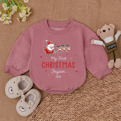 Custom Baby's 1st Christmas Romper & Bodysuit | Newborn Gift